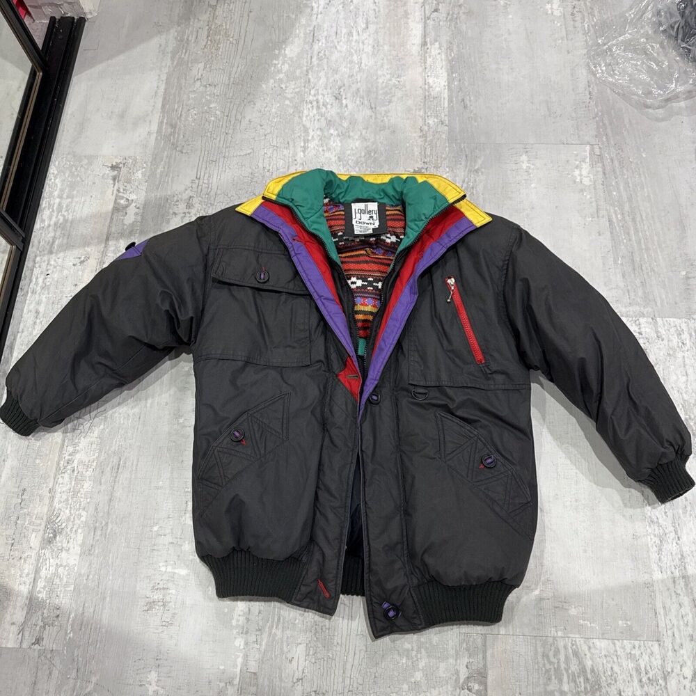 J Gallery Vintage Ski Jacket 80’s Winter Down Coat Puffer Snowboard Rare!